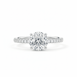 Anel Solitário de Moissanite Brilhante 2ct (8mm) em Prata 925, Cravação Clássica, Moissanite Cor D VVS1 Certificada - Monlí