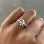 Anel Solitário Halo Oculto de Moissanite Brilhante 1 a 5ct em Prata 925, Moissanite Cor D VVS1 Certificada — Monlí - Monlí