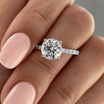 Anel Solitário Halo Oculto de Moissanite Brilhante 1 a 5ct em Prata 925, Moissanite Cor D VVS1 Certificada — Monlí - Monlí