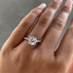 Anel Solitário Halo Oculto de Moissanite Brilhante 1 a 5ct em Prata 925, Moissanite Cor D VVS1 Certificada — Monlí - Monlí