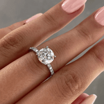 Anel Solitário Halo Oculto de Moissanite Brilhante 1 a 5ct em Prata 925, Moissanite Cor D VVS1 Certificada — Monlí - Monlí