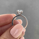 Anel Solitário Halo Oculto de Moissanite Brilhante 1 a 5ct em Prata 925, Moissanite Cor D VVS1 Certificada — Monlí