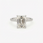 Anel Solitário de Moissanite Emerald Cut 1 a 4ct em Prata 925, Moissanite Cor D VVS1 Certificada — Monlí