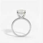 Anel Solitário de Moissanite Emerald Cut 1 a 4ct em Prata 925, Moissanite Cor D VVS1 Certificada — Monlí