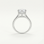 Anel Solitário de Moissanite Flor de Gelo 4ct em Prata 925, Moissanite Cor D VVS1 Certificada — Monlí