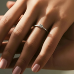 Anel Solitário de Moissanite Lapidação Brilhante 0.3 quilates em Prata 925 - Moissanite Cor D VVS1 Certificada