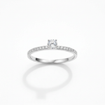 Anel Solitário de Moissanite Lapidação Brilhante 0.3 quilates em Prata 925 - Moissanite Cor D VVS1 Certificada