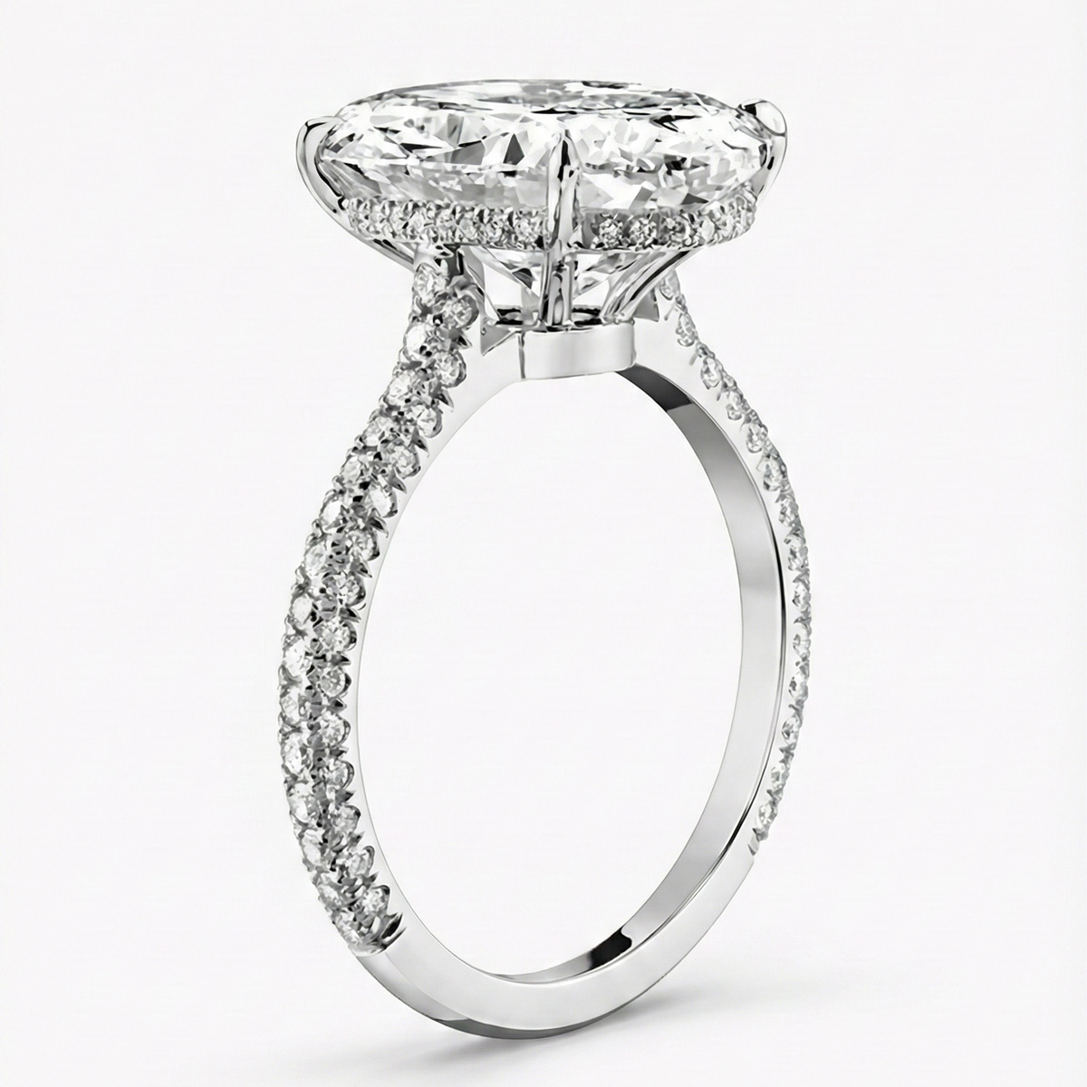 Anel Solitário de Moissanite Oval 8ct em Prata 925, Moissanite Cor D VVS1 Certificada — Monlí