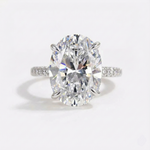 Anel Solitário de Moissanite Oval 8ct em Prata 925, Moissanite Cor D VVS1 Certificada — Monlí