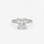 Anel Solitário de Moissanite Radiant Cut 1ct, 2ct, 3ct ou 4ct em Prata 925, Moissanite Cor D VVS1 Certificada — Monlí