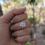 Anel Solitário de Moissanite Radiant Cut 1ct, 2ct, 3ct ou 4ct em Prata 925, Moissanite Cor D VVS1 Certificada — Monlí
