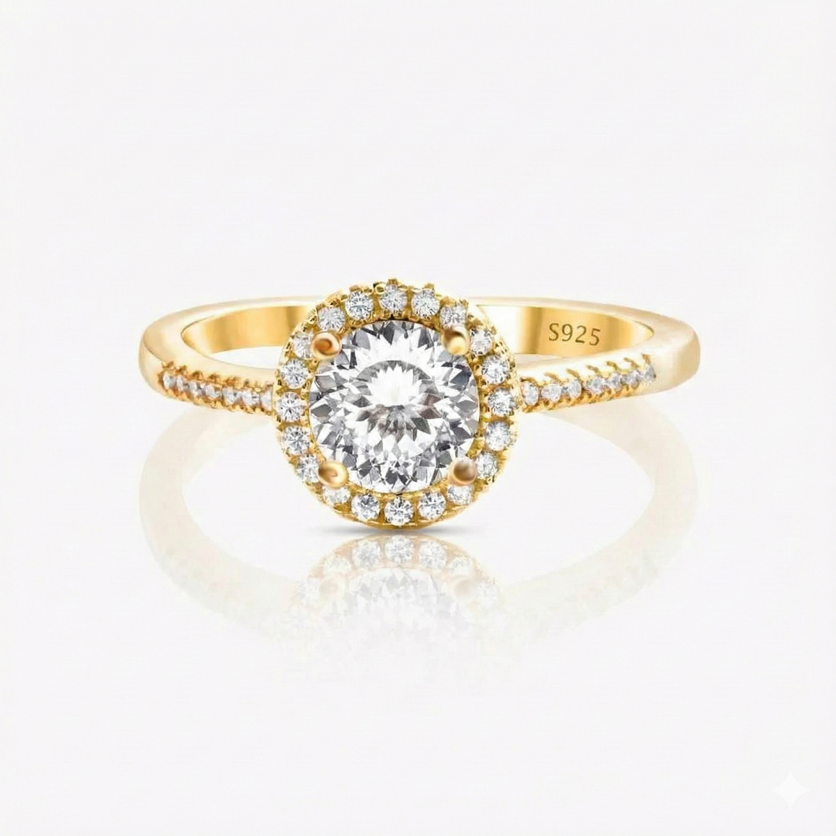 Anel Solitário de Moissanite com Lapidação Portuguesa 100 Facetas em Prata 925, Cor D VVS1 Certificada - Brilho Intenso e Design Clássico - Monlí