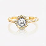 Anel Solitário de Moissanite com Lapidação Portuguesa 100 Facetas em Prata 925, Cor D VVS1 Certificada - Brilho Intenso e Design Clássico - Monlí