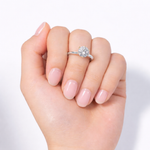 Anel Solitário de Noivado Moissanite Brilhante 0.5ct a 5ct em Prata 925 Esterlina Banhado a Ouro, Cor D VVS1
