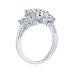 Anel Três Pedras Cushion Cut 3.5ct em Moissanite Cor D VVS1 Certificada em Prata 925 — Monlí