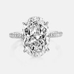 Anel de Moissanite 8ct em Prata 925 com Ródio - Moissanite Cor D VVS1 Certificada (14x10mm)