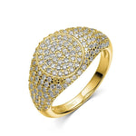 Anel de Moissanite Brilhante 1.2mm em Prata 925 com Banho de Ouro 18k e Moissanite Cor D VVS1 Certificada