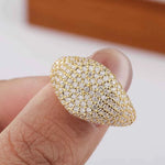 Anel de Moissanite Brilhante 1.2mm em Prata 925 com Banho de Ouro 18k e Moissanite Cor D VVS1 Certificada