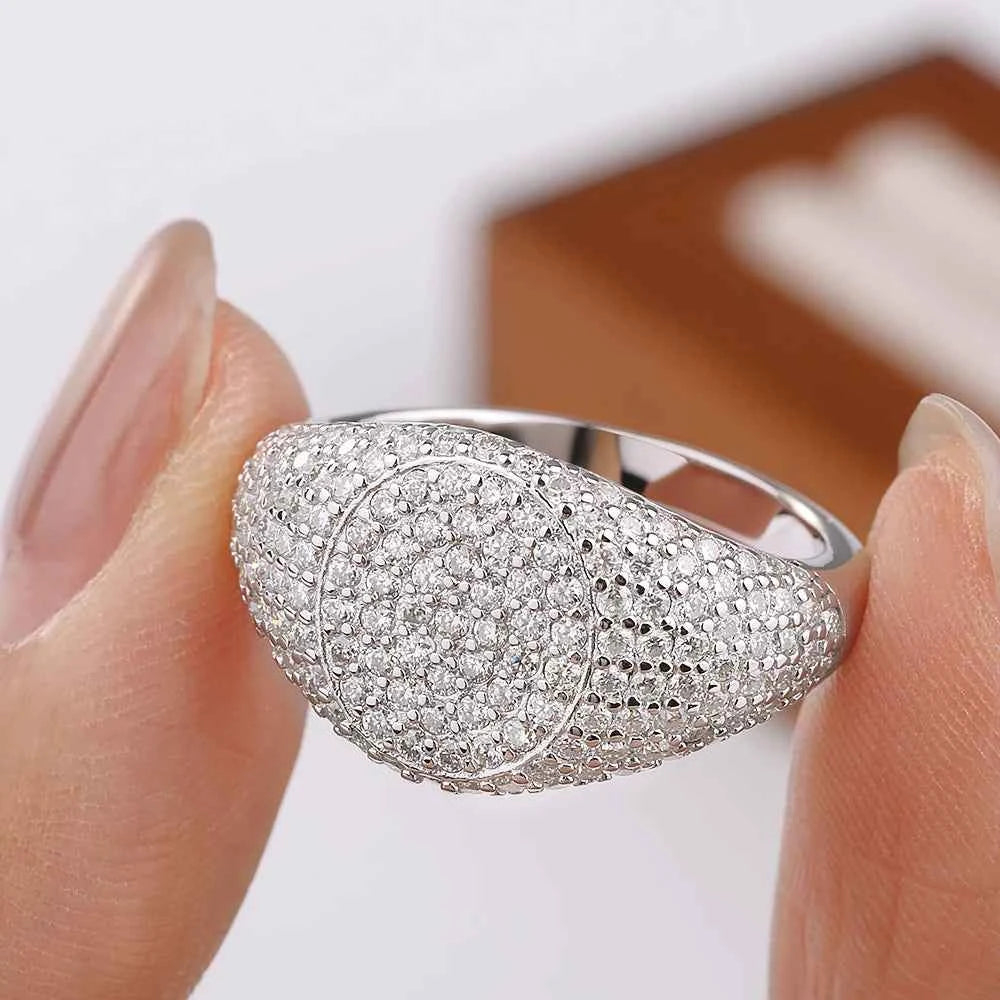 Anel de Moissanite Brilhante 1.2mm em Prata 925 com Banho de Ouro 18k e Moissanite Cor D VVS1 Certificada