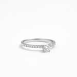 Anel de Moissanite Lapidação Brilhante 0.3 quilates em Prata 925 - Moissanite Cor D VVS1 Certificada