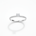 Anel de Moissanite Lapidação Brilhante 0.3 quilates em Prata 925 - Moissanite Cor D VVS1 Certificada