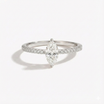 Anel de Moissanite Marquise 0,5ct em Prata 925 - Moissanite Cor D VVS1 Certificada