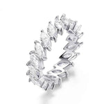 Anel de Moissanite Prata 925 Lapidação Marquise 3×6mm VVS1 Cor D Certificado