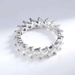 Anel de Moissanite Prata 925 Lapidação Marquise 3×6mm VVS1 Cor D Certificado