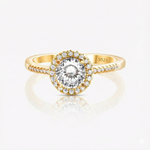 Anel de Moissanite com Lapidação Portuguesa 100 Facetas em Prata 925, Cor D VVS1 Certificada - Brilho Intenso e Design Clássico - Monlí