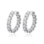 Argola de Moissanite Brilhante Total 2.6ct em Prata 925 Banhada a Ouro 18K, Moissanite Cor D VVS1 Certificada