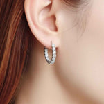 Argola de Moissanite Brilhante Total 2.6ct em Prata 925 Banhada a Ouro 18K, Moissanite Cor D VVS1 Certificada