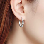 Argola de Moissanite Brilhante Total 2.6ct em Prata 925 Banhada a Ouro 18K, Moissanite Cor D VVS1 Certificada