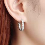 Argola de Moissanite Brilhante Total 2.6ct em Prata 925 Banhada a Ouro 18K, Moissanite Cor D VVS1 Certificada