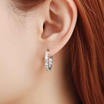 Argola de Moissanite Brilhante Total 2.6ct em Prata 925 Banhada a Ouro 18K, Moissanite Cor D VVS1 Certificada