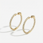 Argolas de Moissanite Brilhante 2mm em Prata 925 — Brinco Argola Feminino Certificado GRA Cor D VVS1, Design Clássico e Elegante — Monlí