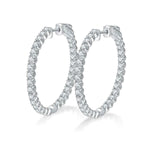 Argolas de Moissanite Brilhante 2mm em Prata 925 — Brinco Argola Feminino Certificado GRA Cor D VVS1, Design Clássico e Elegante — Monlí