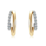 Brinco Argola Aberta de Moissanite Brilhante 1.5mm (0.18ct) em Prata 925 com Banho de Ouro 14k, Moissanite Cor D VVS1 Certificada — Monlí