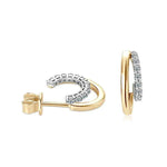 Brinco Argola Aberta de Moissanite Brilhante 1.5mm (0.18ct) em Prata 925 com Banho de Ouro 14k, Moissanite Cor D VVS1 Certificada — Monlí