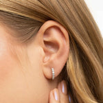 Brinco Argola Moissanite 0,3ct Brilhante, Prata 925 com Ródio, VVS1 Certificada