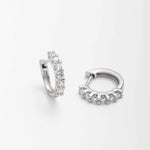 Brinco Argola Moissanite 0,3ct Brilhante, Prata 925 com Ródio, VVS1 Certificada