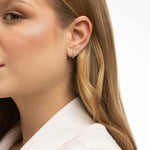 Brinco Argola Moissanite 0,3ct Brilhante, Prata 925 com Ródio, VVS1 Certificada