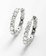 Brinco Argola Moissanite 2,8ct Cravejado em Prata 925 com Ródio e Certificação VVS1 Cor D