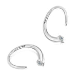 Brinco Argola Torcida com Moissanite Brilhante 2,5mm em Prata 925, Moissanite Cor D VVS1 Certificada — Monlí