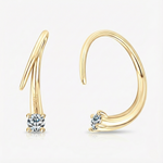 Brinco Argola Torcida com Moissanite Brilhante 2,5mm em Prata 925, Moissanite Cor D VVS1 Certificada — Monlí