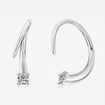 Brinco Argola Torcida com Moissanite Brilhante 2,5mm em Prata 925, Moissanite Cor D VVS1 Certificada — Monlí