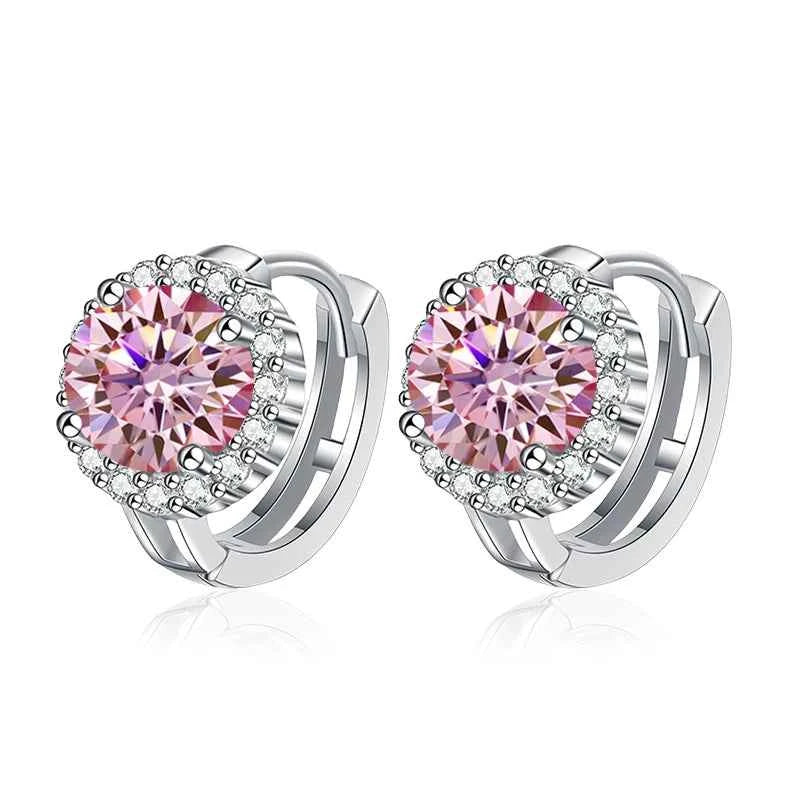 Brinco Argola de Luz com Moissanite Colorida 0,5ct em Prata 925, Moissanite Cor D VVS1 Certificada — Monlí