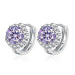 Brinco Argola de Luz com Moissanite Colorida 0,5ct em Prata 925, Moissanite Cor D VVS1 Certificada — Monlí