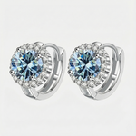 Brinco Argola de Luz com Moissanite Colorida 0,5ct em Prata 925, Moissanite Cor D VVS1 Certificada — Monlí