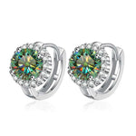 Brinco Argola de Luz com Moissanite Colorida 0,5ct em Prata 925, Moissanite Cor D VVS1 Certificada — Monlí