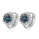 Brinco Argola de Luz com Moissanite Colorida 0,5ct em Prata 925, Moissanite Cor D VVS1 Certificada — Monlí